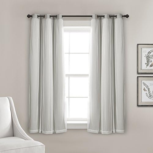 Lush Decor Sheer Grommet Curtains With Insulated Blackout Lining