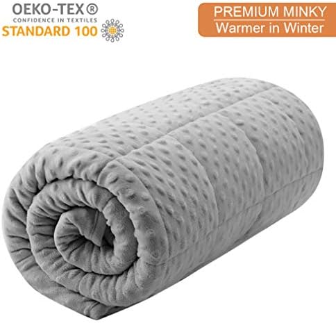 ACOMOPACK Minky Weighted Blanket Queen 15lbs for Adults
