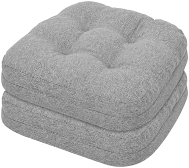 baibu Dining Chair Cushions, 2 Pack, 16.5 x 16.5 x 3.5 in, Light Grey
