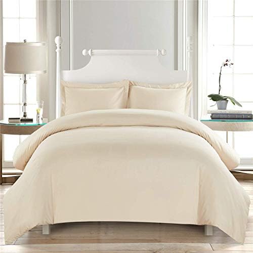 100% Soft Cotton Duvet Cover Set,with Zipper Closure 5 Piece -1 Duvet