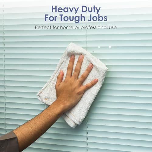 Terry Cloth Cleaning Rags (50 lbs, 300 pcs), 100% Cotton Shop Towels