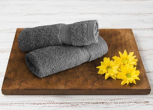 6 Piece Towel Sets, 100% Cotton Turkish Towels for Bathroom, 2 Bath