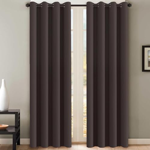 H.VERSAILTEX Brown Blackout Curtains for Bedroom Thermal Insulated