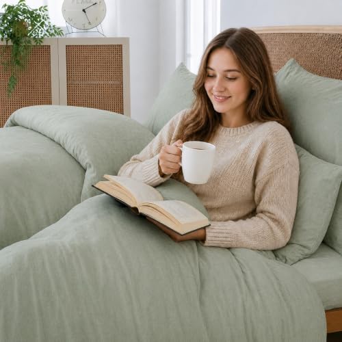 Mattress-Homes Sage Mist 3 PC Duvet Cover Set, Queen, Zipper Closure