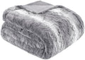 Madison Park Zuri Reversible Faux Fur Bed Blanket, 108 x 90, Grey