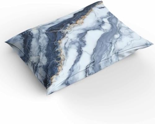 Duvet Cover Set Queen, Marble Texture Pattern 3 Piece Bedding Set