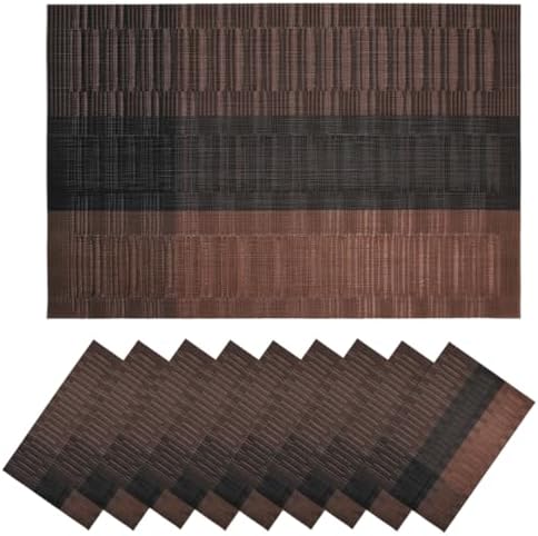 Table Placemats 10 Piece Pack of PVC Woven Gradient Placemats 30 *