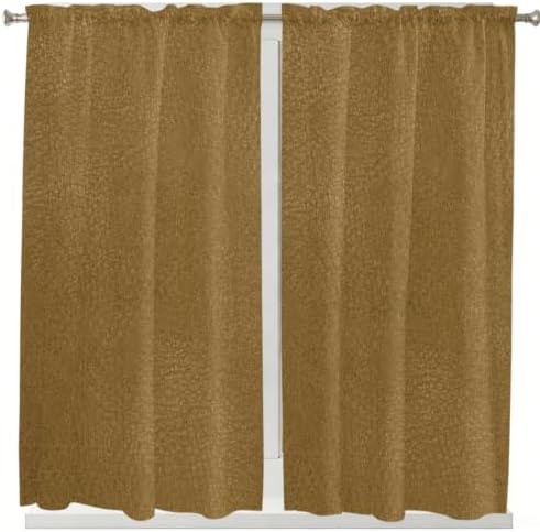 Vintage Brown Window Curtains 72 Inch Length, Modern Minimalist Solid