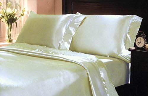 Mk Collection 4pc Soft Silky Satin Solid Color Deep Pocket Sheet Set