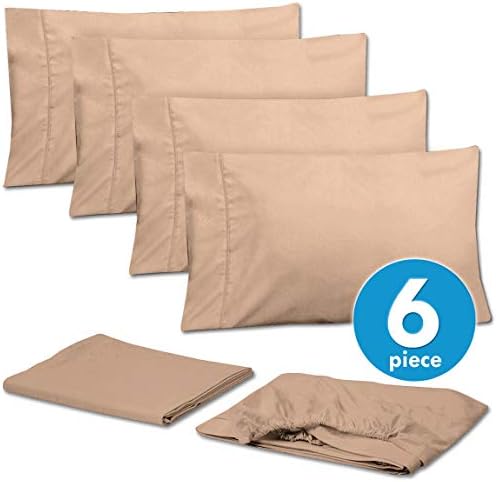 Sweet Home Collection Queen Sheets - 6 Piece 1500 Thread Count Fine