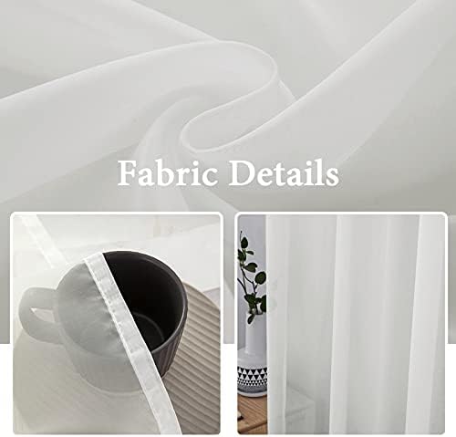 MIULEE 2 Panels Sheer Curtains for Living Room 54 X 108 Inches Ivory