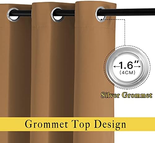NICETOWN Blackout Curtains 72 inch Length 2 Panels Set - Grommet