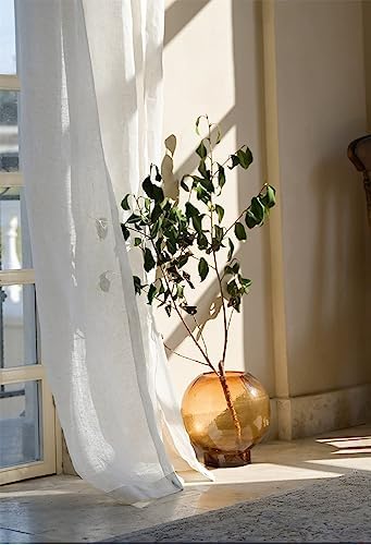 100% Linen Curtains Natural Linen Curtain Panels for Living Room/Light