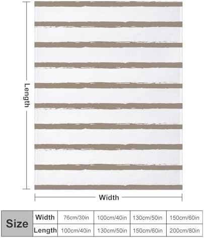 Plush Throw Blanket, Textured Stripes Lines Taupe Beige Modern Throws