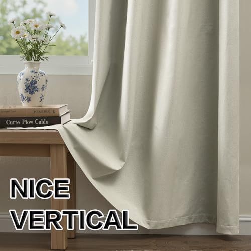 DONREN 100% Blackout Curtains 108 Inches Long Thermal Insulated, Soft
