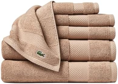Lacoste Heritage Supima Cotton 6-Piece Towel Set, Sand
