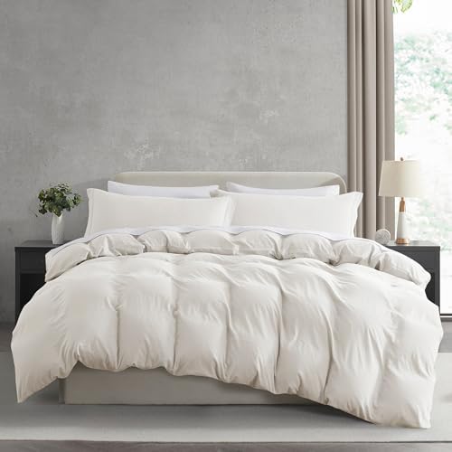Nestl Off White Duvet Cover King Size - Soft Double Brushed King Duvet