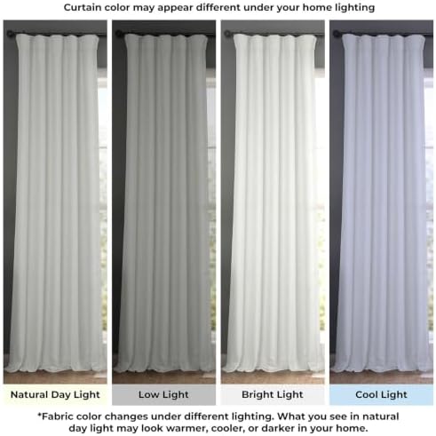 Faux Linen Curtains for Living Room (1 Panel) - 50W X 108L, Oyster