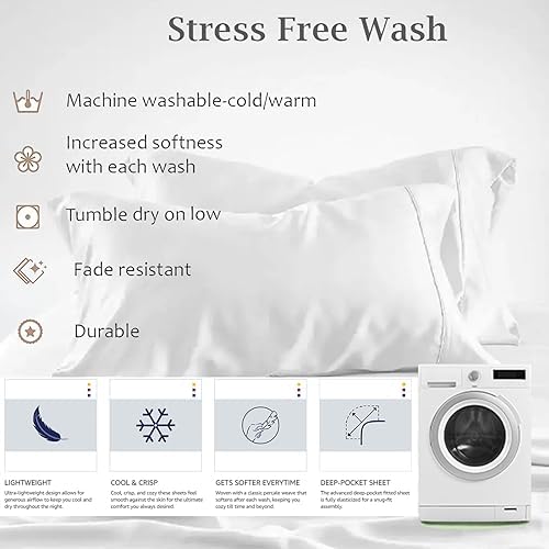 Queen Size Sheet Set - 4 Piece Ultra Soft Bed Sheets with Deep