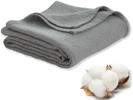 100% Cotton Blanket All Season Soft Breathable Bed Quilt Queen Size