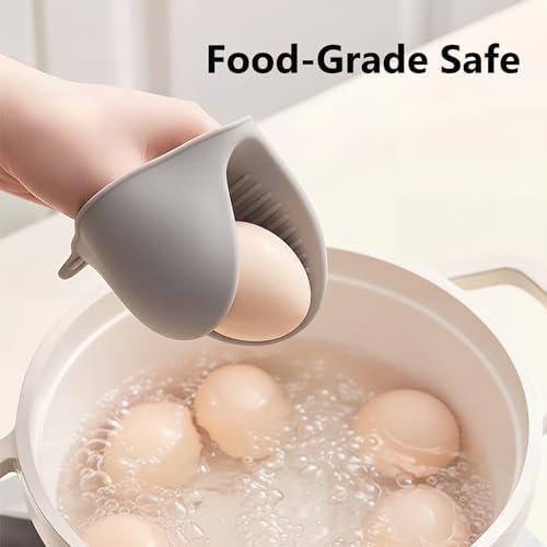 1 Pair Gray,Mini Silicone Oven Gloves, Mini Finger Protector Pot
