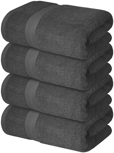Infinitee Xclusives Premium Kitchen Towels - Black [Pack of 12] 100%