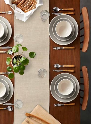 DecorLovee Vintage Cream Table Runners 108 Inches Long, Farmhouse