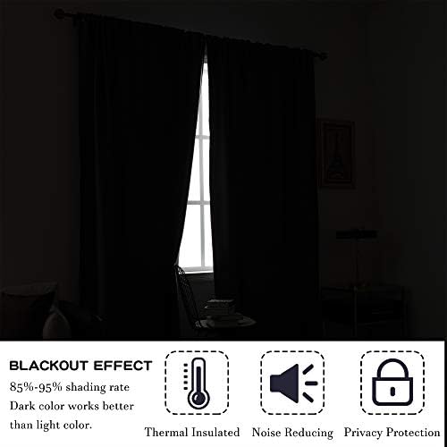 DUALIFE Rust Curtains for Living Room - 72 Inch Length Rod Pocket