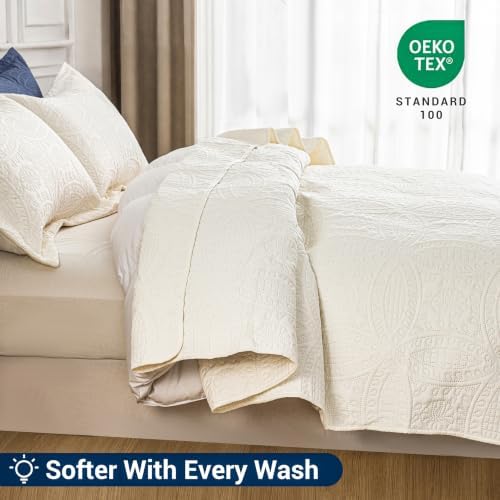 SheRest King Quilt Bedding Set - Soft Breathable Bed Quilt, Modern