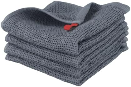 Cotton Tea Towels Set of 4 Super Absorbent Quick Drying Kitchen