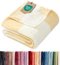 Beige Checkered Blanket King Size - Flannel Fleece Luxury King Blanket
