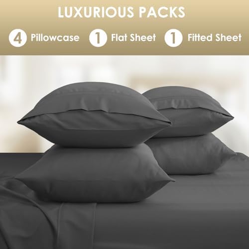 CozySmile King Sheet Set, 6 Piece Luxury Silky Soft Bed Set Fits