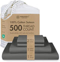 Threadmill 500 Thread Count Cotton King Sheet Set, Sateen, Dark Grey
