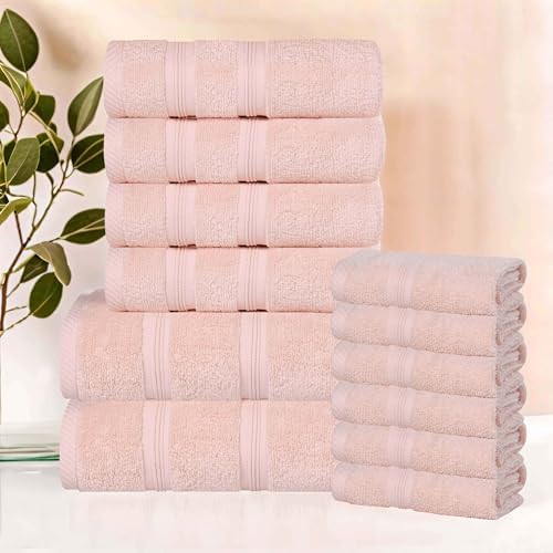 BLUENILEMILLS Smart Dry Zero Twist Cotton Towels, Towel Set for