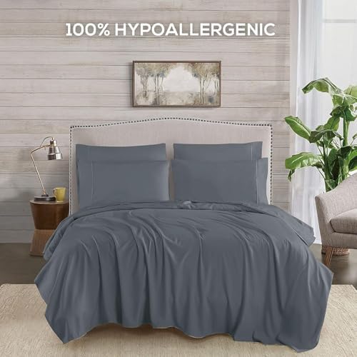 Mueller Luxury 6 PC Full Size Bed Sheets, Super Soft, Deep Pocket up