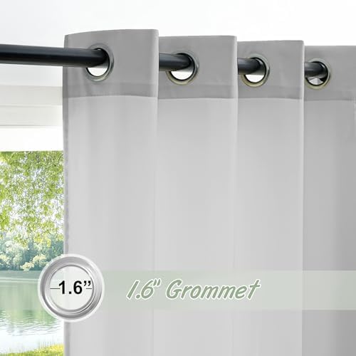 RYB HOME Grey Sheer Curtains for Nursery Home Office, Non See Through