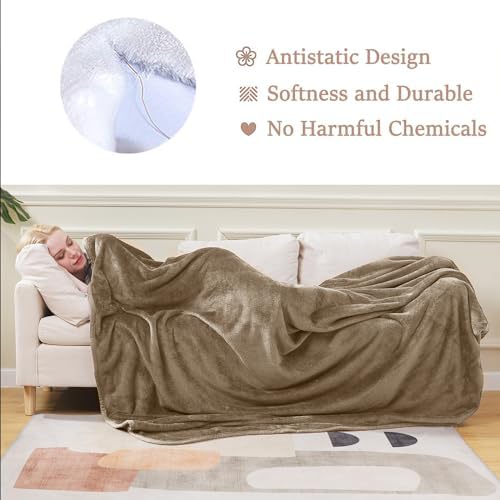 Soft Queen Size Blanket for All Season Warm Fuzzy Microplush