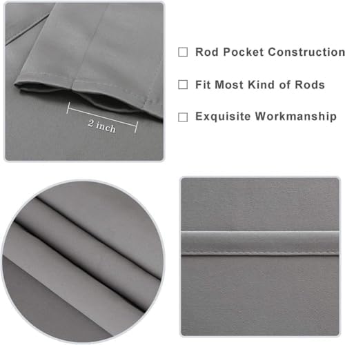 Blackout Curtains 63 inches Long for Living Room, Room Darkening