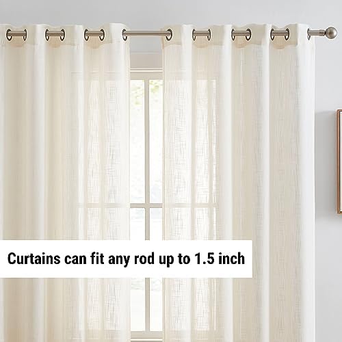 HLC.ME Abbey Faux Linen Textured Semi Sheer Privacy Light Filtering
