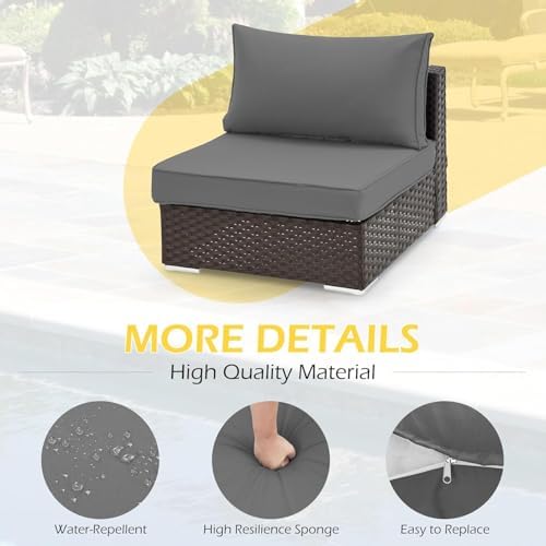 HOMREST Outdoor Replacement Cushions for Patio