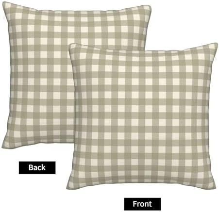 Green Buffalo Plaid Pillow Covers 18x18 Inch Pillowcase Set of 2