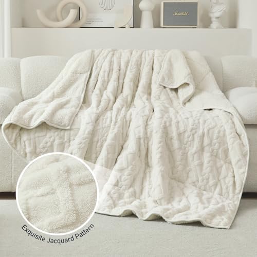 Wemore Weighted Blanket for Adults Twin Size 15 lbs 48" x 72" Cream