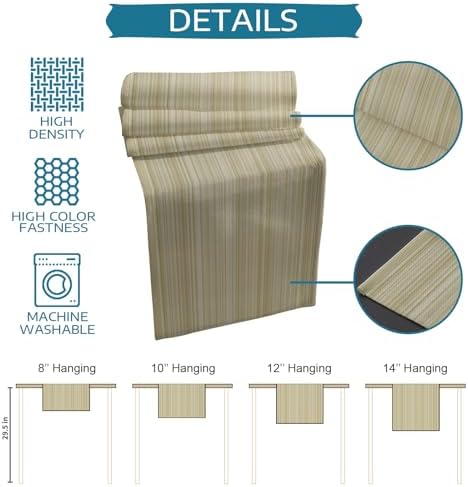 Gradient Stripe Table Runner and Placemats Set of 6 Ombre Brown