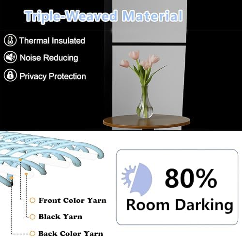 Simplebrand Taupe Room Darkening Curtains for Bedroom Living Room
