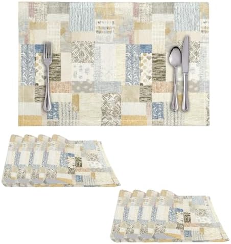 Woven Placemat Set of 8-Washable Heat Resistant Dining Table Mats