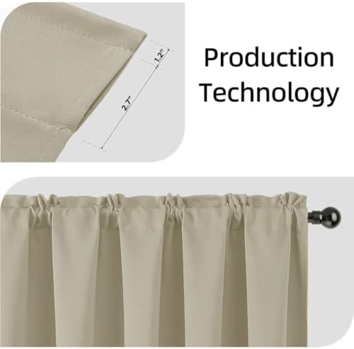 Blackout Curtains 2 Panels, Rod Pocket Thermal Insulated Window Drapes