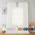 Aiyufeng Sheer Ivory Curtains 120 inches 2 Panels Set Extra Long