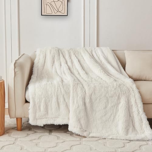 COOVA Ultra Soft Faux Fur Throw Blanket – Fuzzy Fluffy Cozy Microfiber