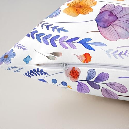 jejeloiu Floral Throw Pillow Covers Set of 2 Wildflower Botanical