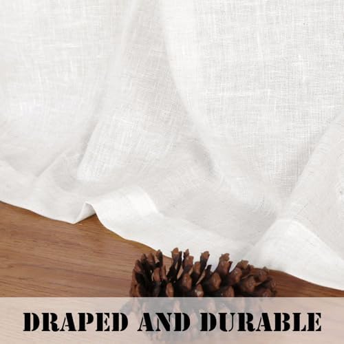 H.VERSAILTEX Linen Blended Curtains - Tab Top Window Treatments Panels